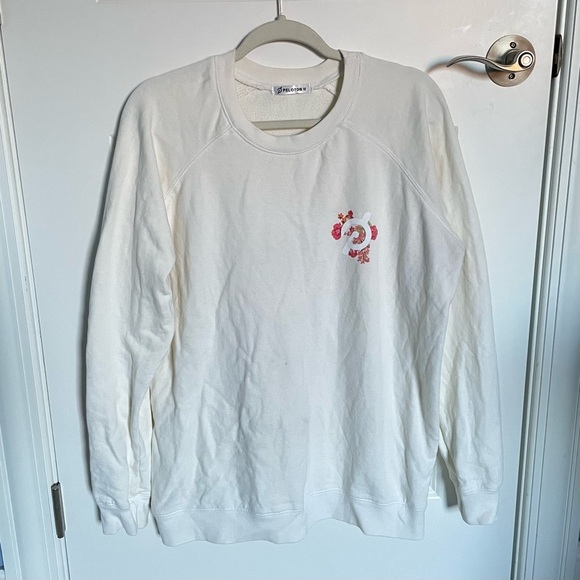 Peloton Oversized Everyday Cream Pink Floral Crewneck Sweatshirt 35001 - Picture 4 of 16